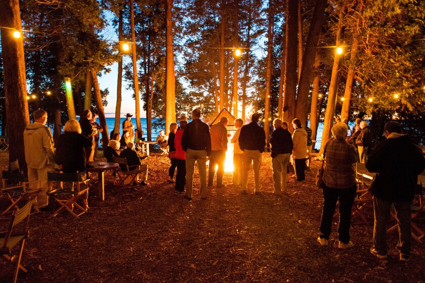 Intermission bonfire at Peninsula Players Theatre in Fish Creek, WI.