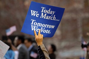 Today we march, tomorrow we vote