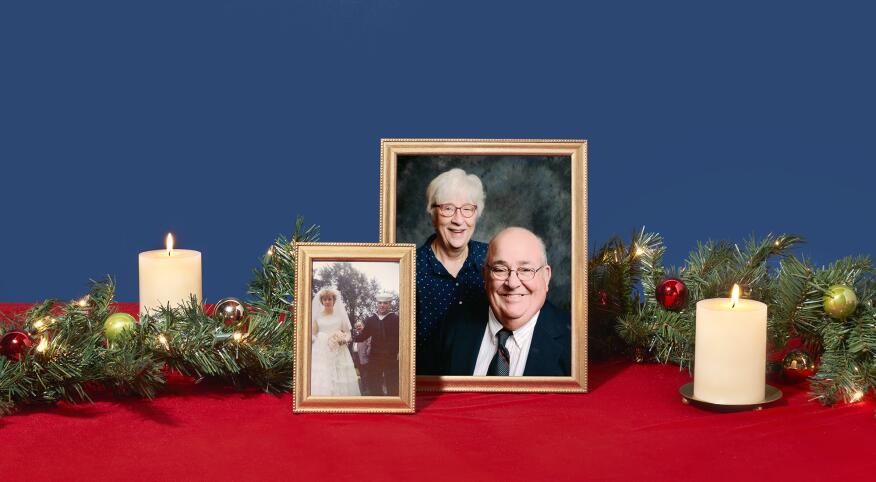 photo of holiday shrine for parents who passed away
