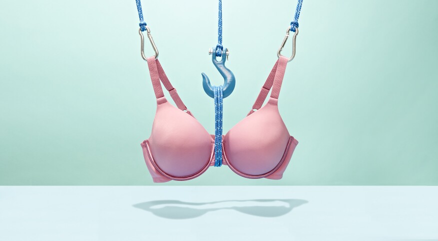pink bra lifted by pulley system finding the best bra
