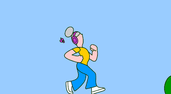 Cartoon person walking