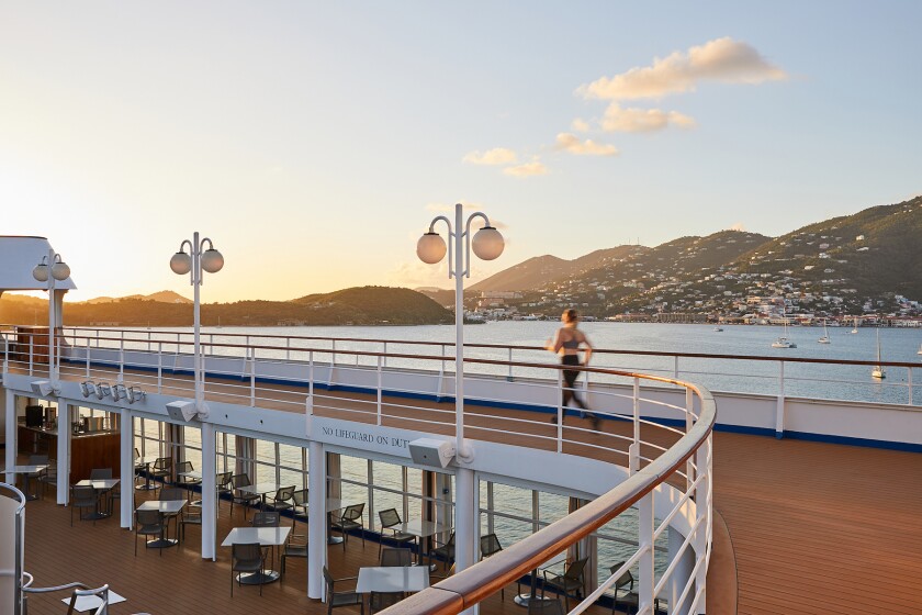 Woman jogging on the Silver Sea Whisper track