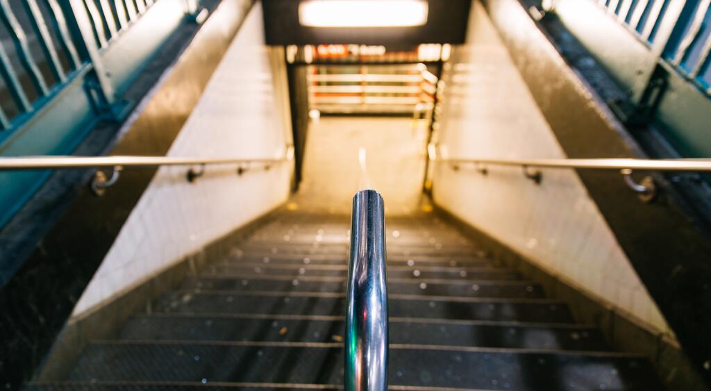Stairs to New York Subway station