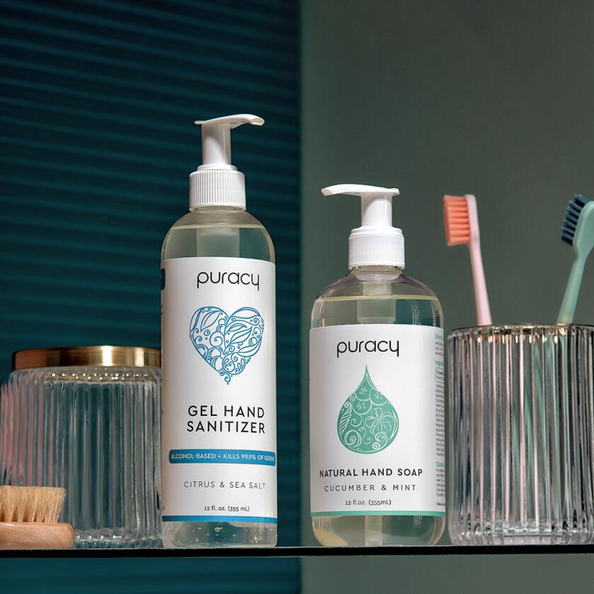 Cucumber and mint hand soap or citrus and sea salt hand sanitizer