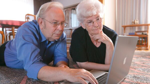 Older people at computer