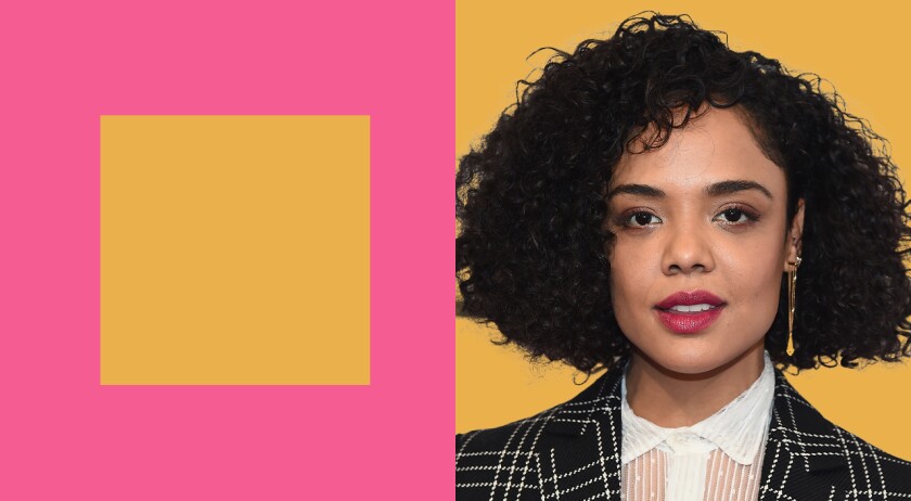 square face shape, Tessa Thompson