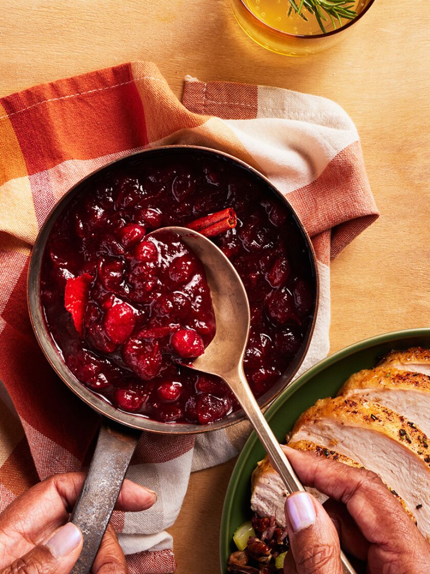 Thanksgiving side dish styled on rustic table setting