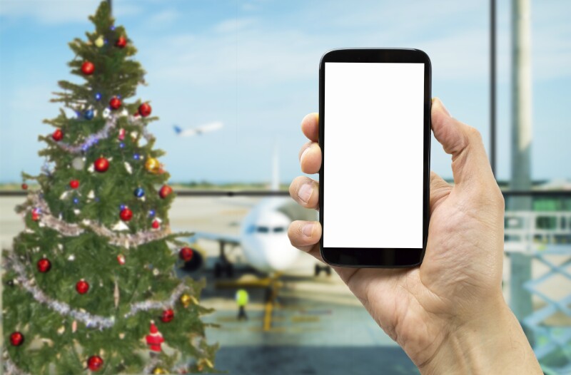 Connect on the airport on Christmas