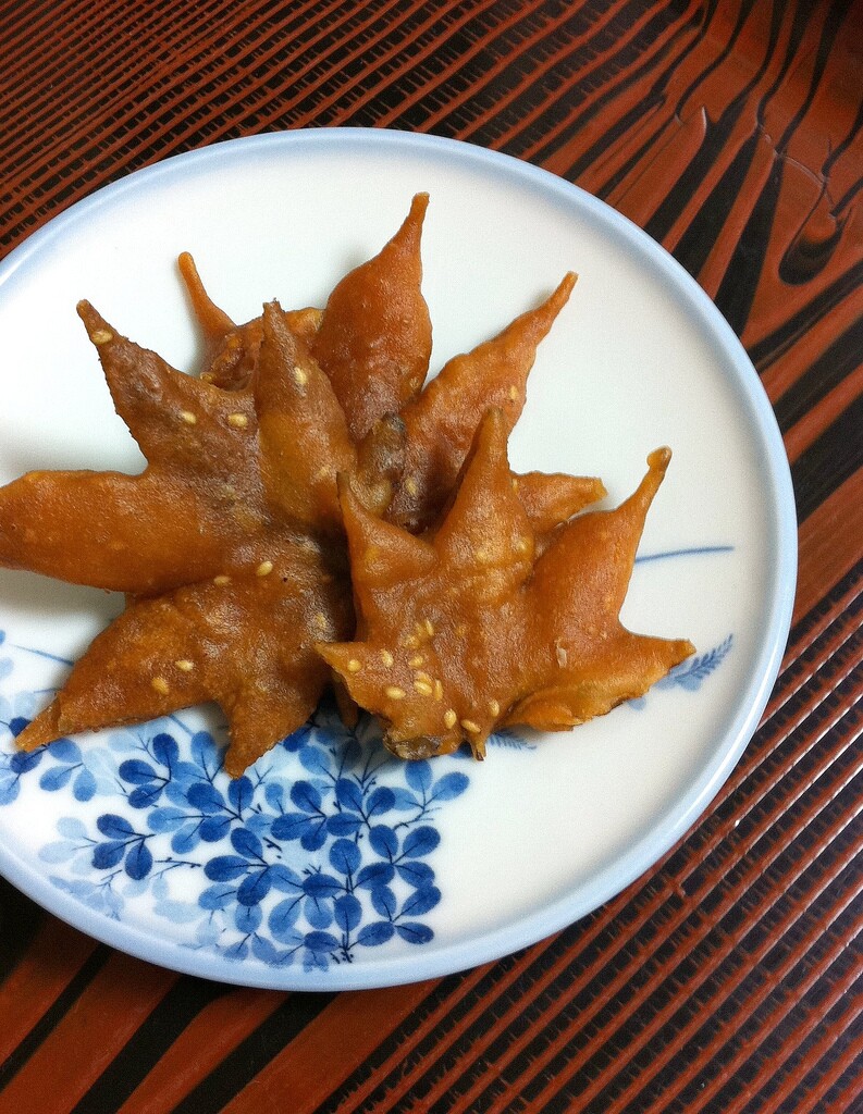 Deep fried maple leaves
