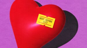 illustration of infinite expiration date sticker on red heart