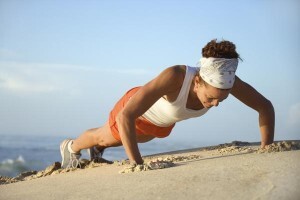 woman doing push-up