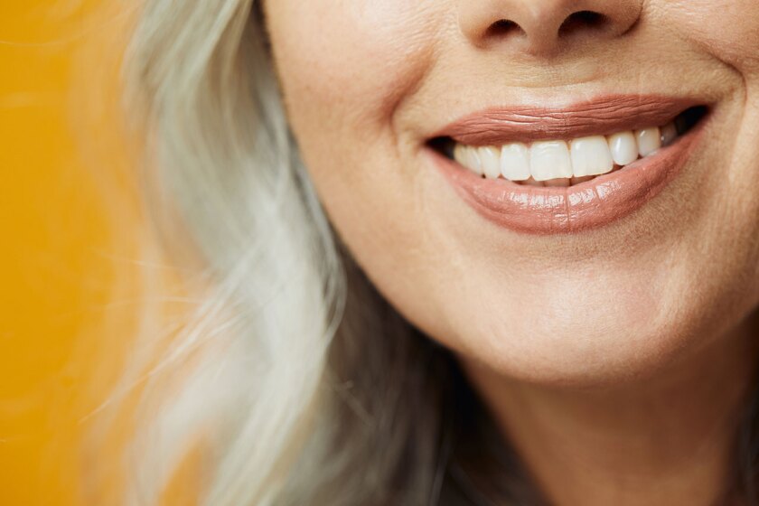 Close up beauty shot of middle aged woman 