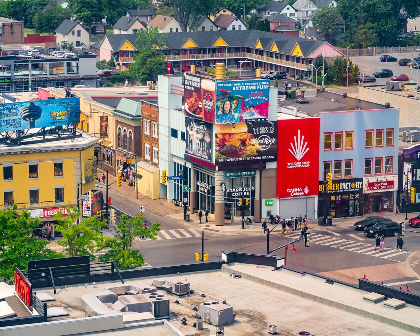 Arial view of Clifton Hill neighborhood, Niagara Falls