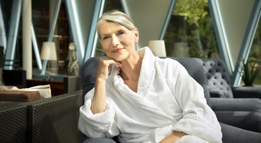 Woman in white robe