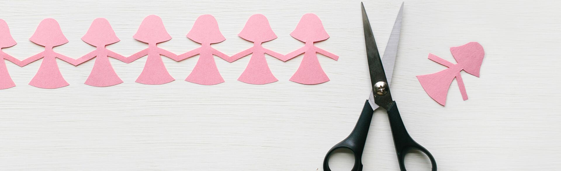 Scissors Have Cut A Paper Doll From The Chain of friends how to break up with a friend