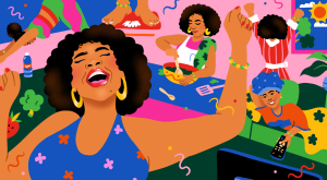 illustration of woman celebrating her personal wins