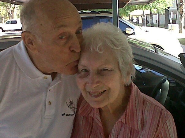 Dad greets Mom when she returns from a hospitalization.