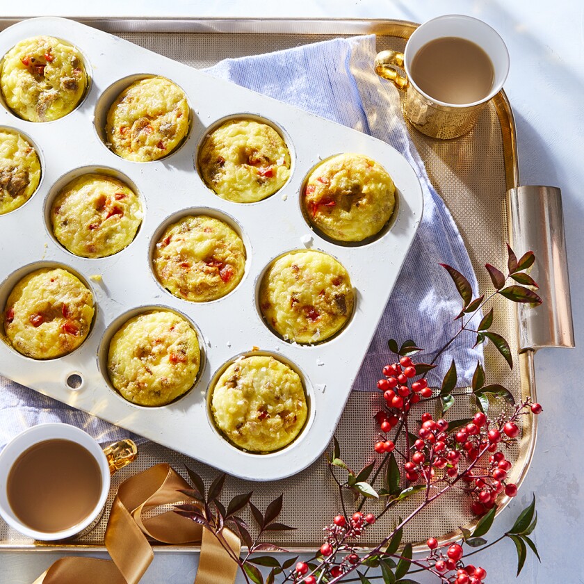 egg muffins in a tin
