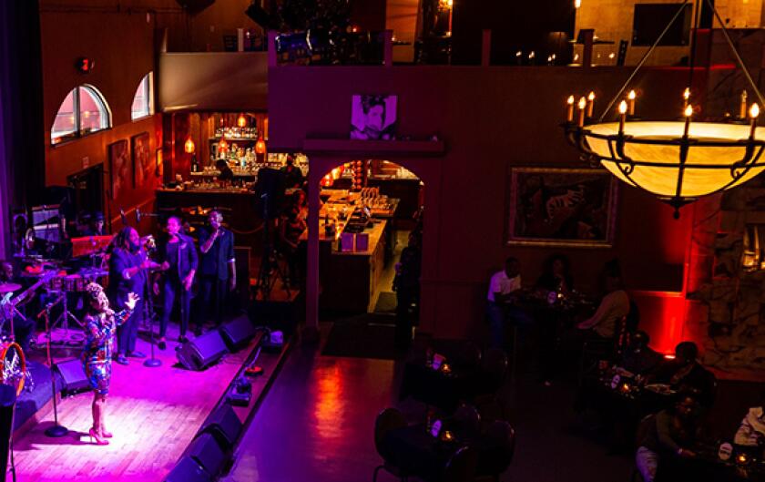 Interior of jazz club