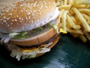 Big Mac hamburger and fries