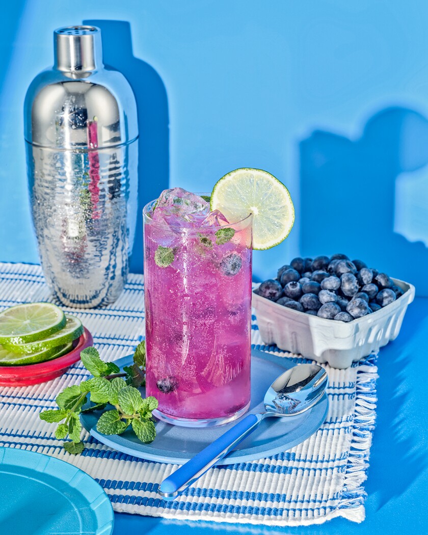 Blueberry inspired mojito cocktail