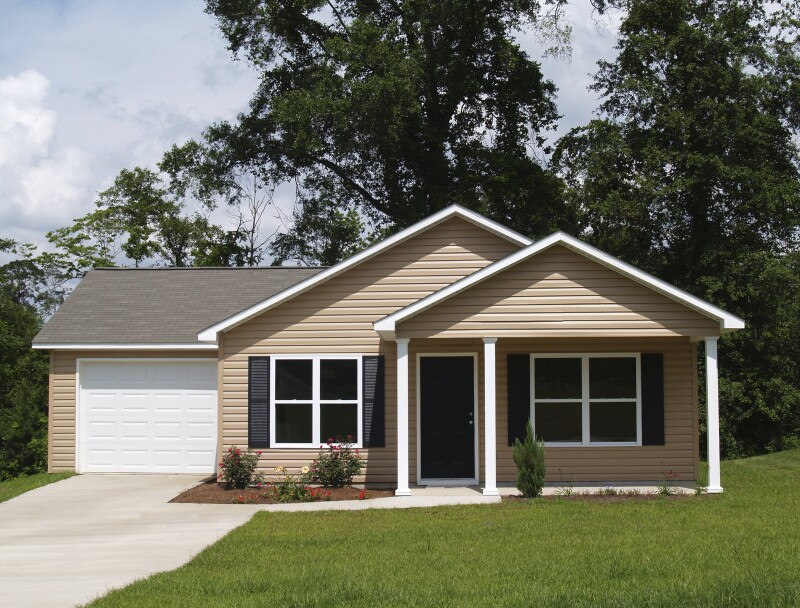 Small, one story house.