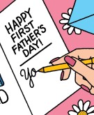 Hand writing advice in a fathers day card