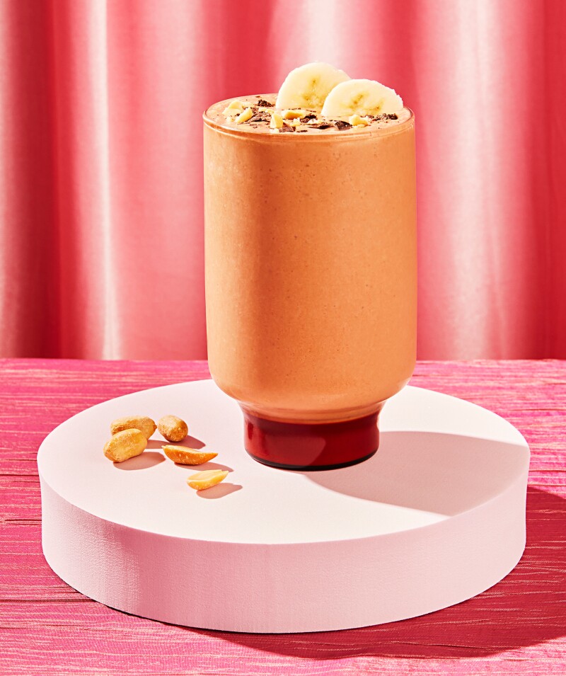 Smoothie styled on colorful background