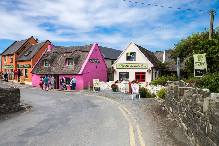 Ireland, Calway county, colored houses of the Doolin village