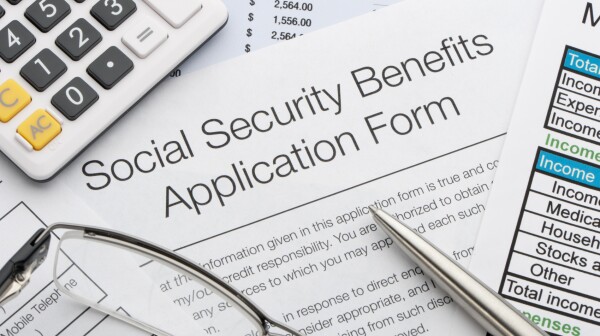 Close up of social security application