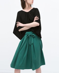 Zara Tie Belt Midi Skirt