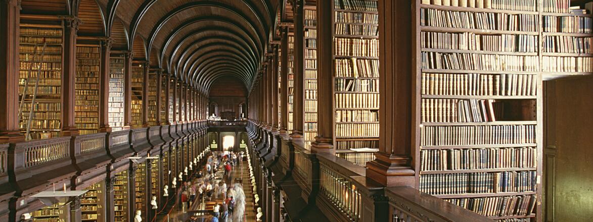 photo of a library in Trinity College in Dublin Ireland
