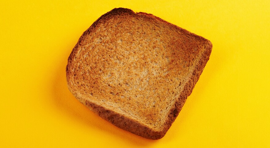 toast against yellow background