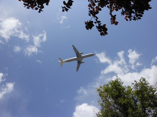 Plane taking off.