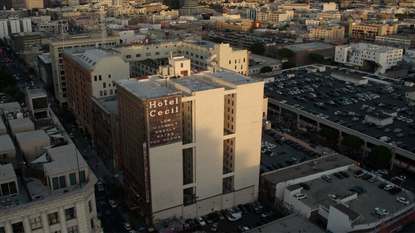 A view of Hotel Cecil, known for being the setting of several deaths and suicides.