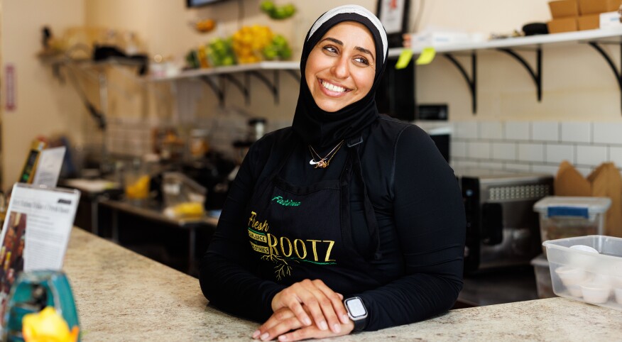 Fatima Tekko, owner of Fresh Rootz Juice Bar & Vegan Cafe