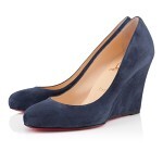 Christian Louboutin Ron Ron Zeppa Suede Navy Wedges
