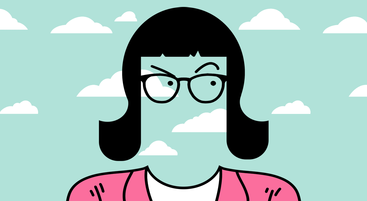 Animation of woman appearing to be invisible