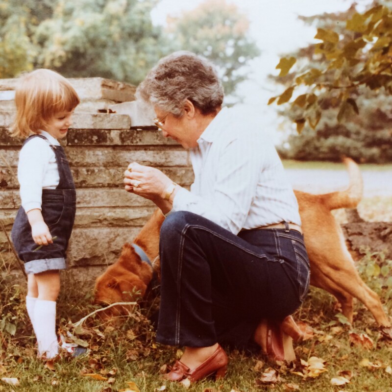 My sister and my grandmother, who I called Dibi.