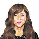 portrait illustration of rosie perez by anjini maxwell