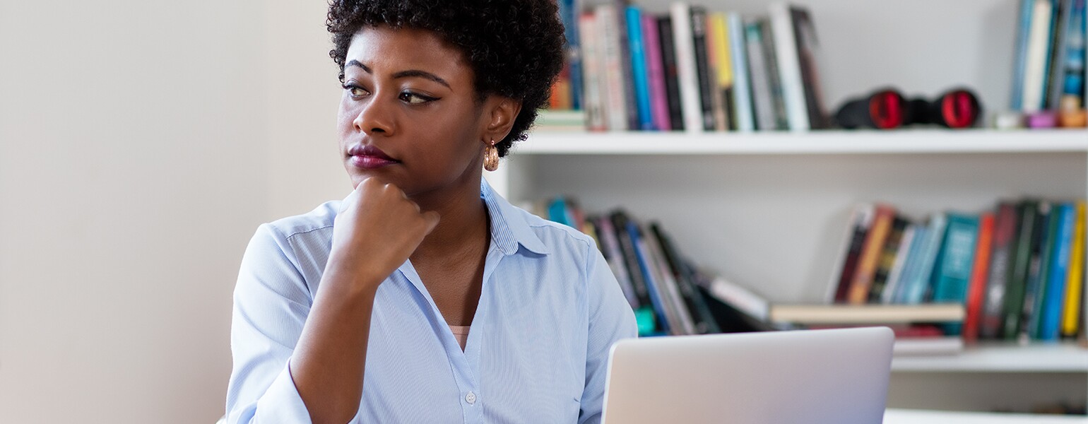 African american businesswoman with depression