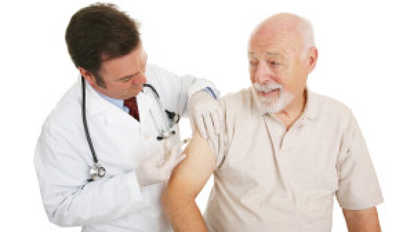 Man getting vaccine shot