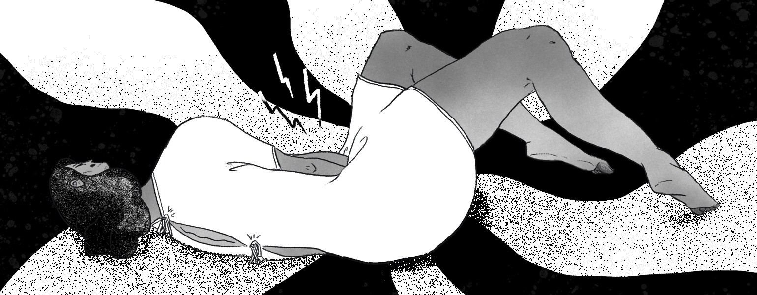 illustration of lady having pelvic pain