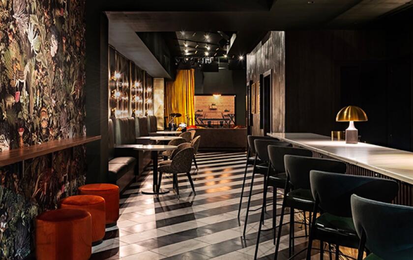 Interior of jazz club