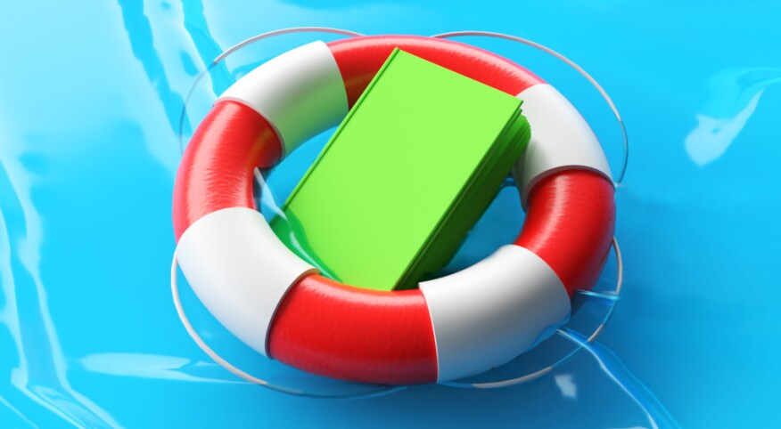 Book in lifesaver in water