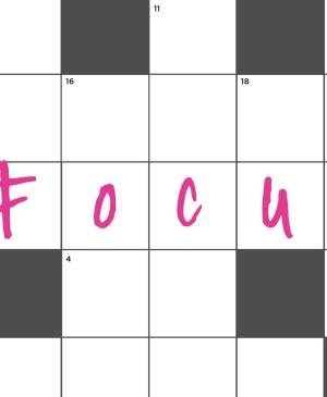 crossword puzzle with the word focus, focus word, encouragement, motivation