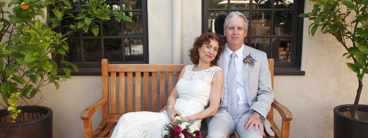 Wedding portrait of Laura Lynn got married after 50