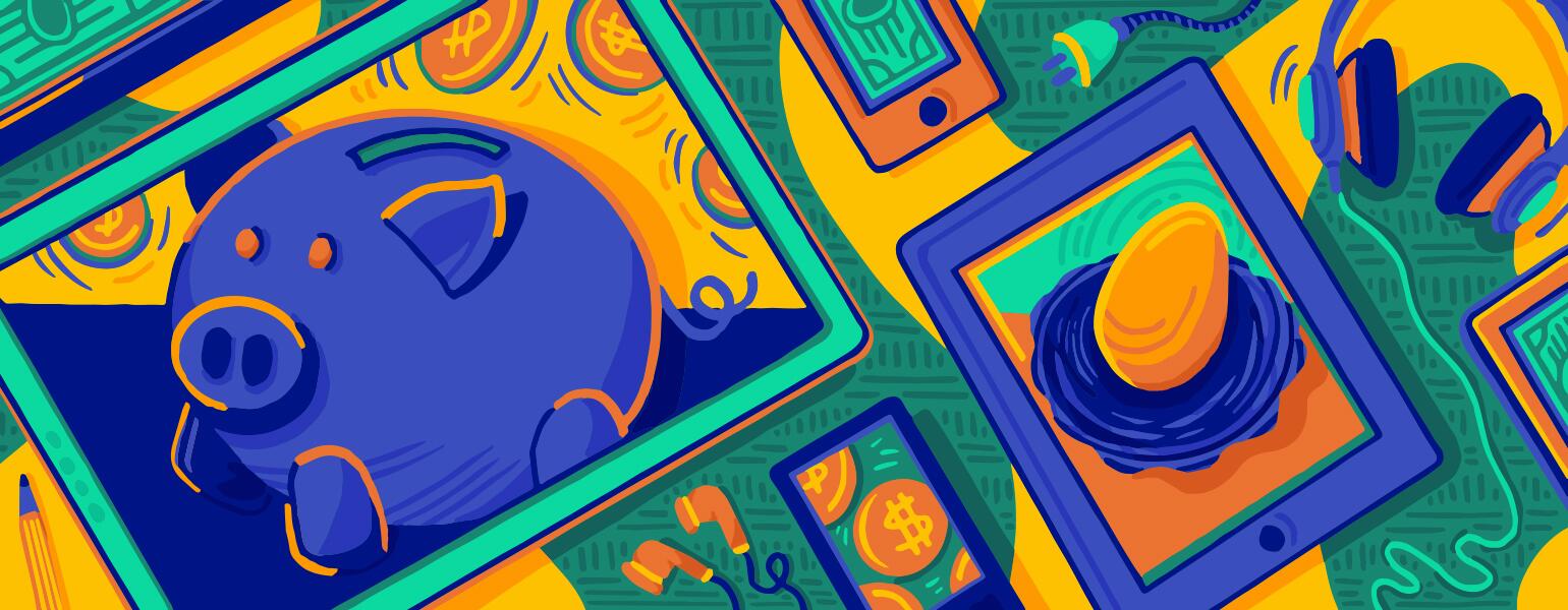 illustration of money related icons