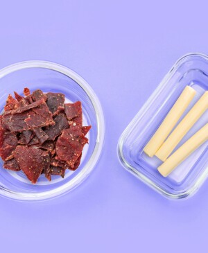 photo collage of snacks in glass containers