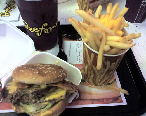 fatty burger and fries